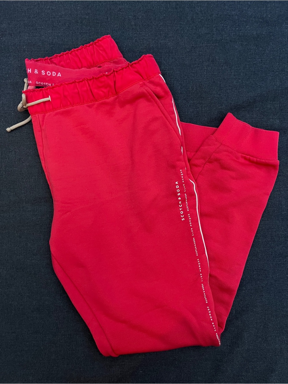 Scotch & Soda Club Nomade Red Jogger Sweatpants, XL